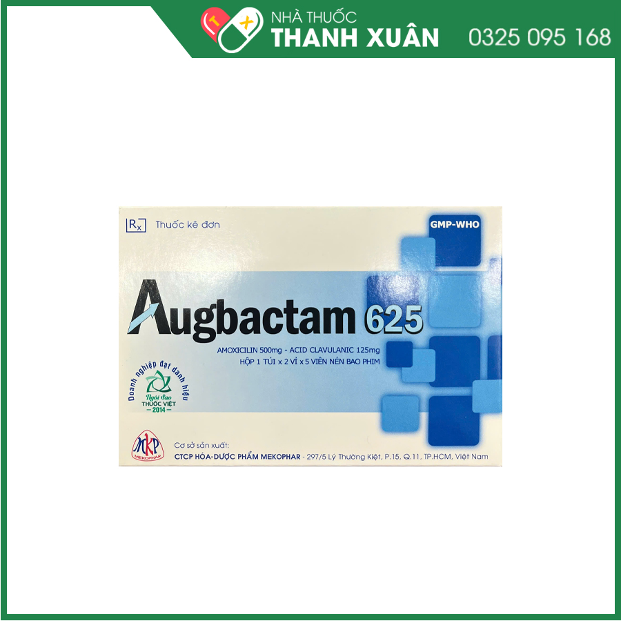 Augbactam 625 thuốc kháng sinh điều trị nhiễm khuẩn hô hấp, tiết niệu, da và mô mềm